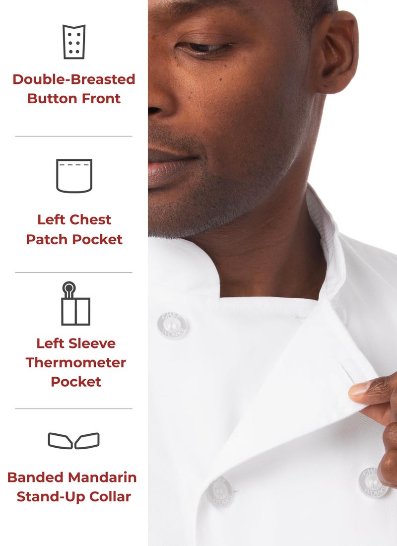 Chef Works Men's Volnay Chef Coat, White, XX-Large - Image 3